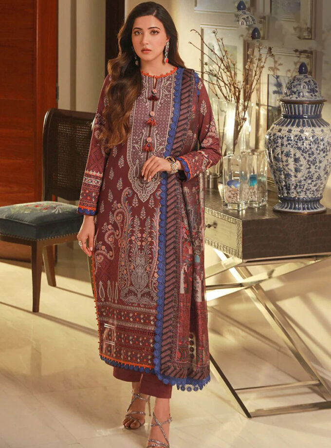 Asim Jofa Brown Lawn 2-Pcs