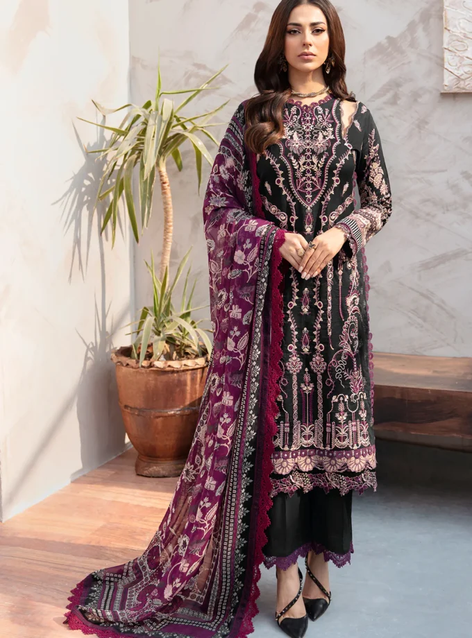 Ramsha-Ghazal-Embroidered-Black-Lawn-Suit-3-pcs