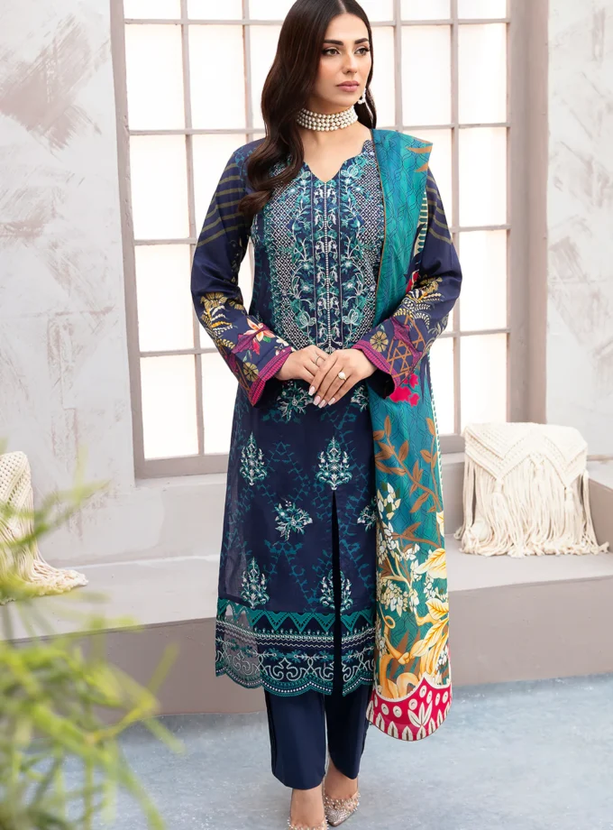 Ramsha-Ghazal-Embroidered-Blue-Lawn-Suit-3-pcs