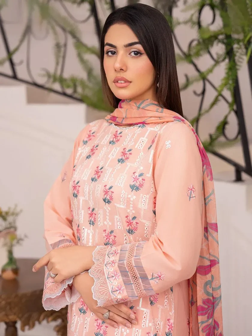 3 Piece Embroidered Lawn Dress GullJee Helen GH01 - Image 2