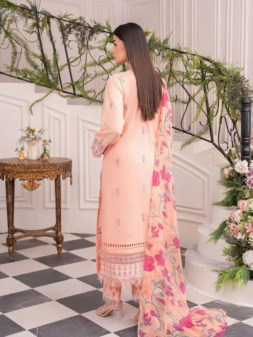 3 Piece Embroidered Lawn Dress GullJee Helen GH01 - Image 3