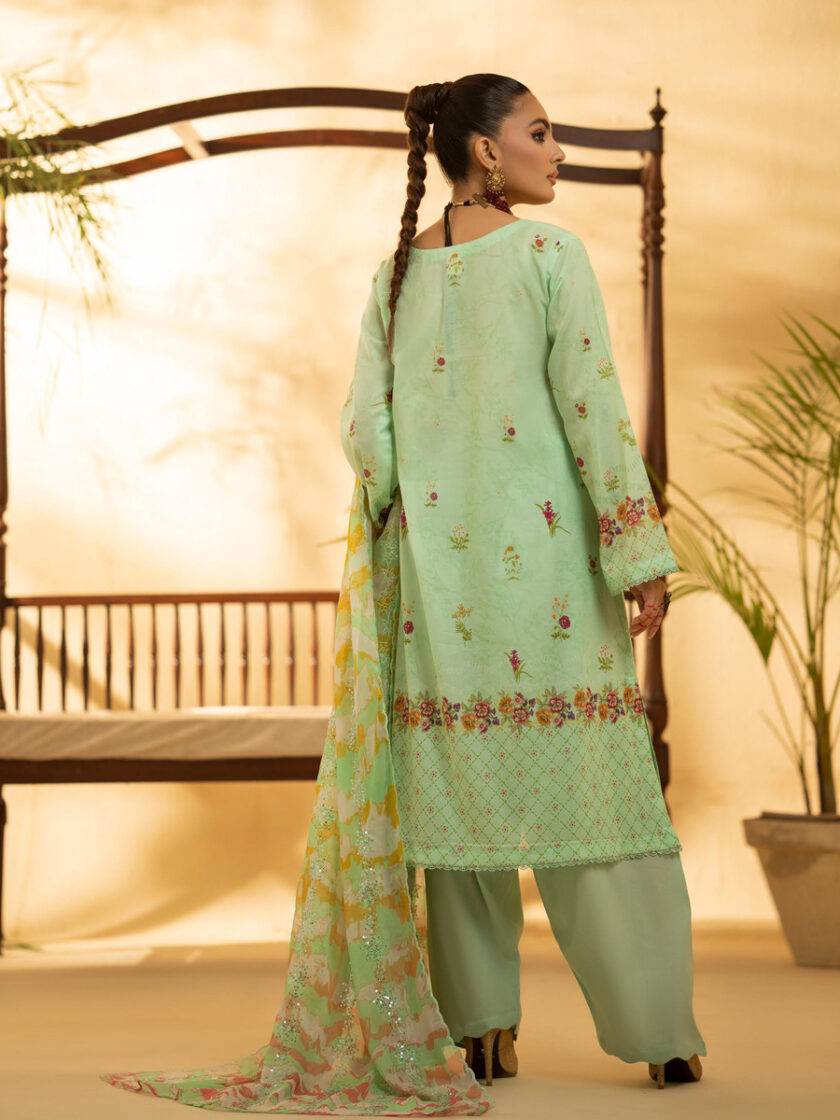 GullJee Rang Pasand Sea Green 3 Piece Suit - Image 2