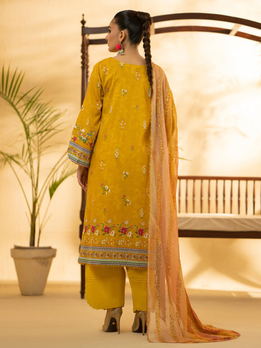 GullJee Rang Pasand Yellow 3 Piece Suit - Image 2