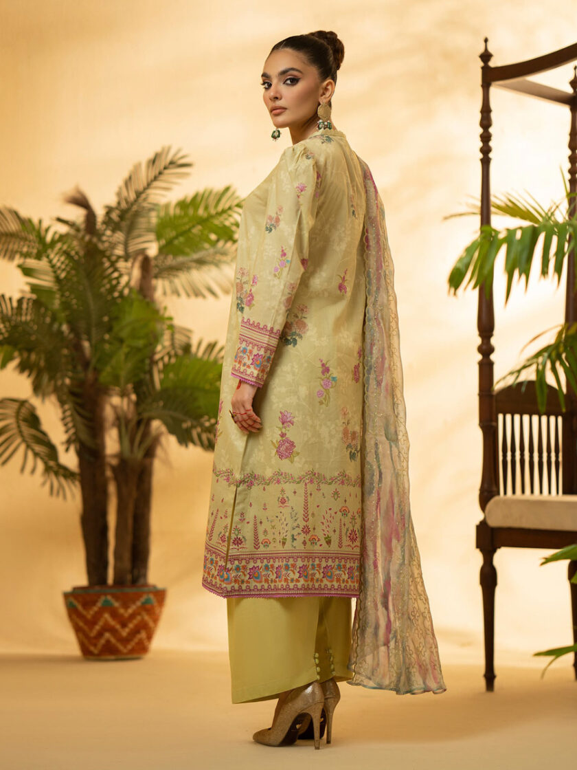 GullJee Rang Pasand Light Green 3 Piece Suit - Image 2