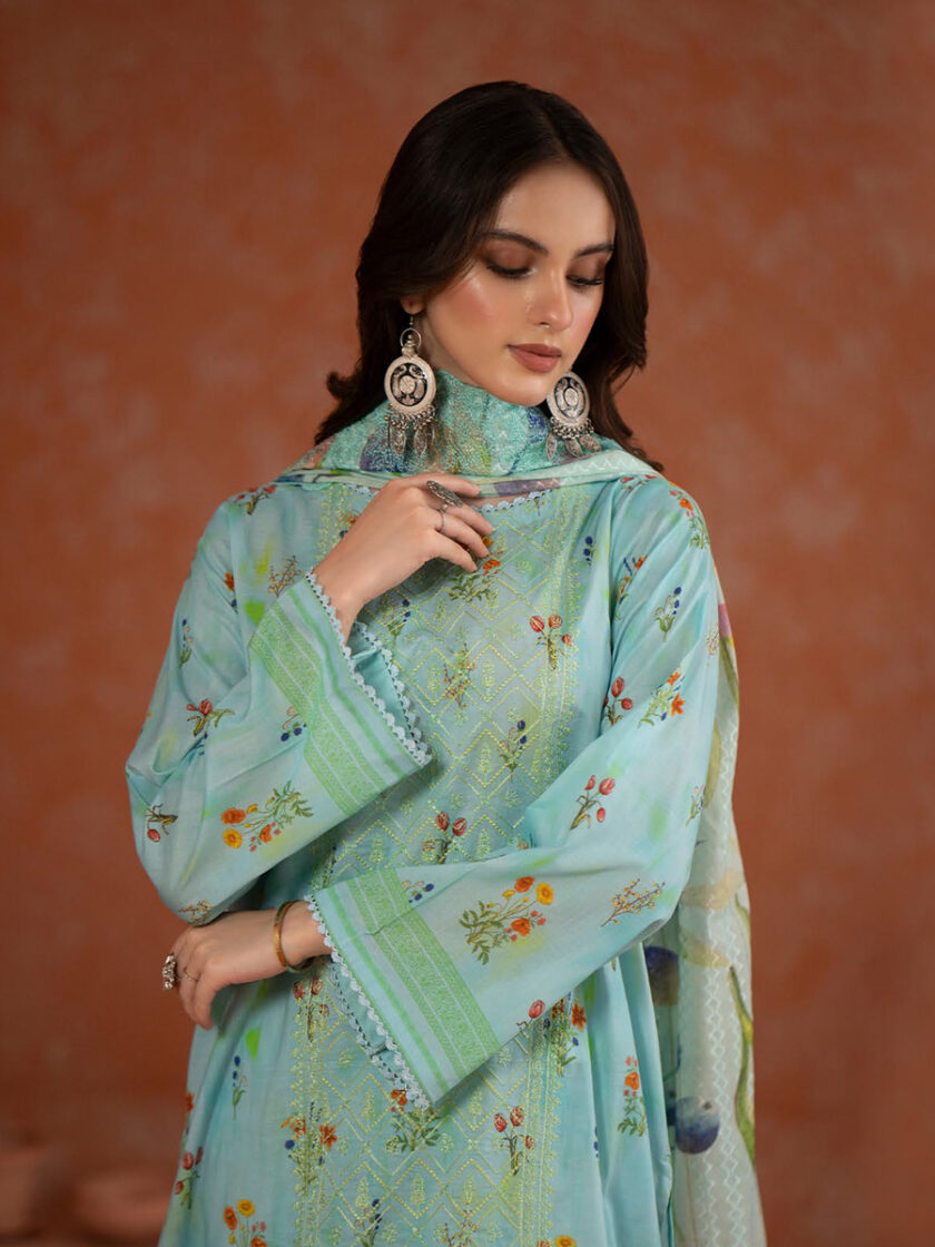 GullJee Ruhay Sukhan Cyan 3 Piece Suit - Image 2