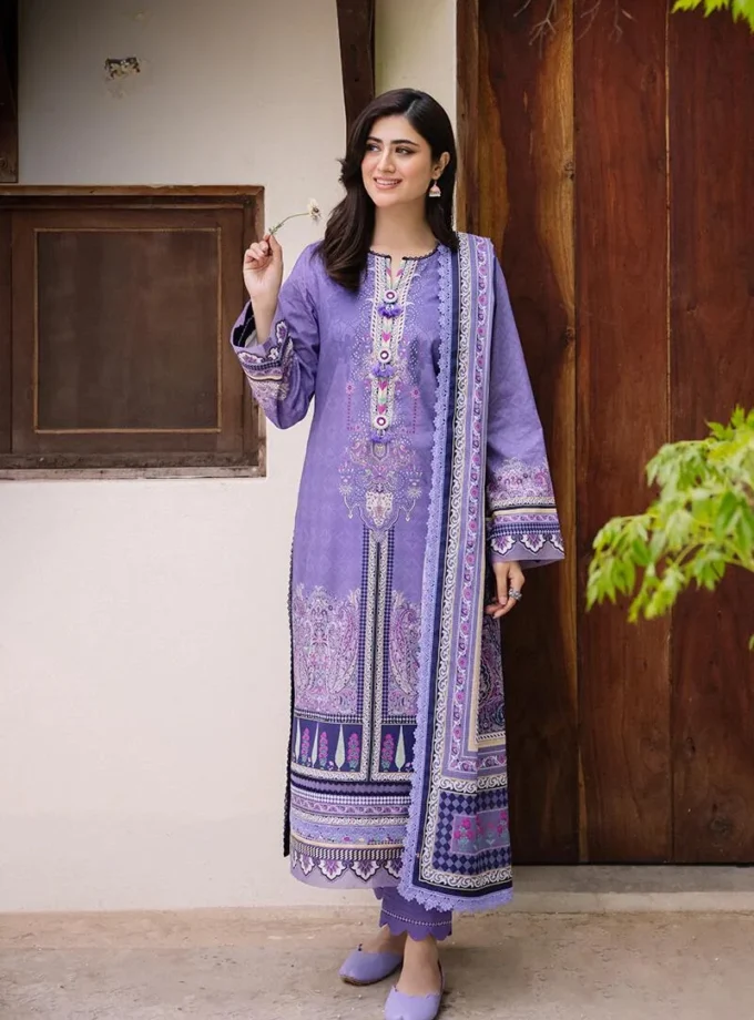 Asim Jofa 3 Piece Purple Lawn Dress