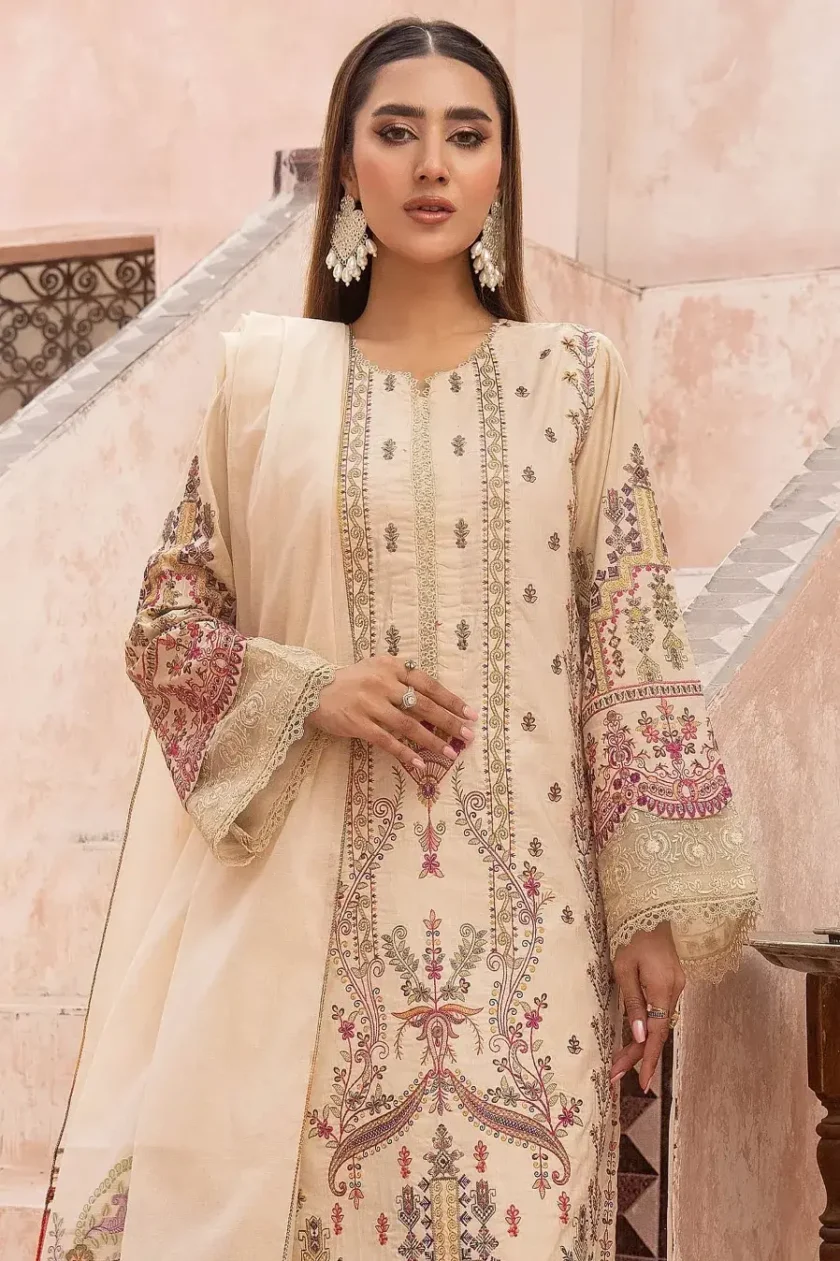 Johra Arzen 3 Piece Embroidered Lawn Suit JH-482 - Image 4