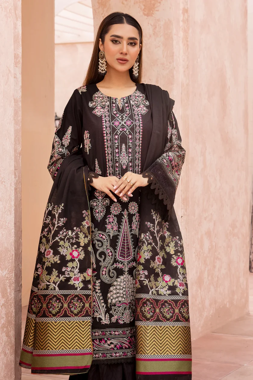 Johra Arzen 3 Piece Embroidered Lawn Suit JH-483 - Image 3