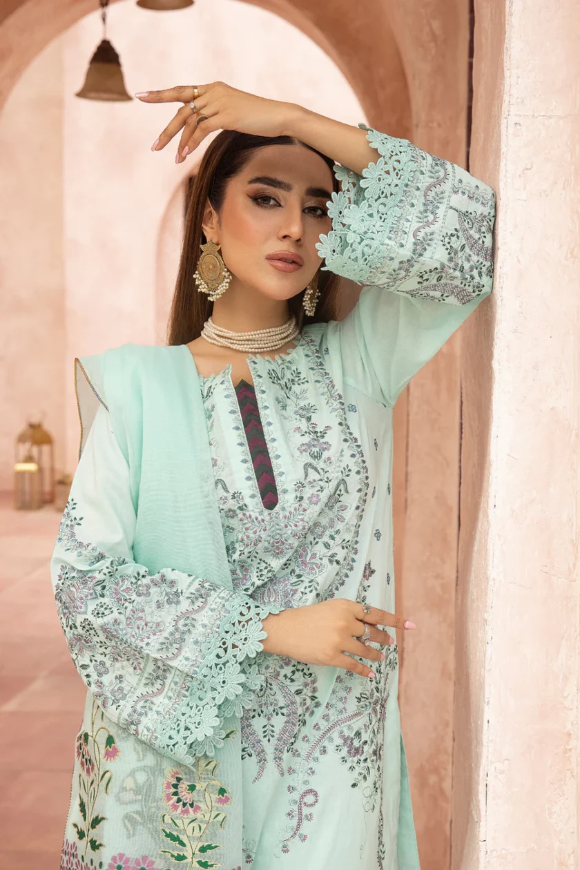 Johra Arzen 3 Piece Embroidered Lawn Suit JH-485 - Image 4
