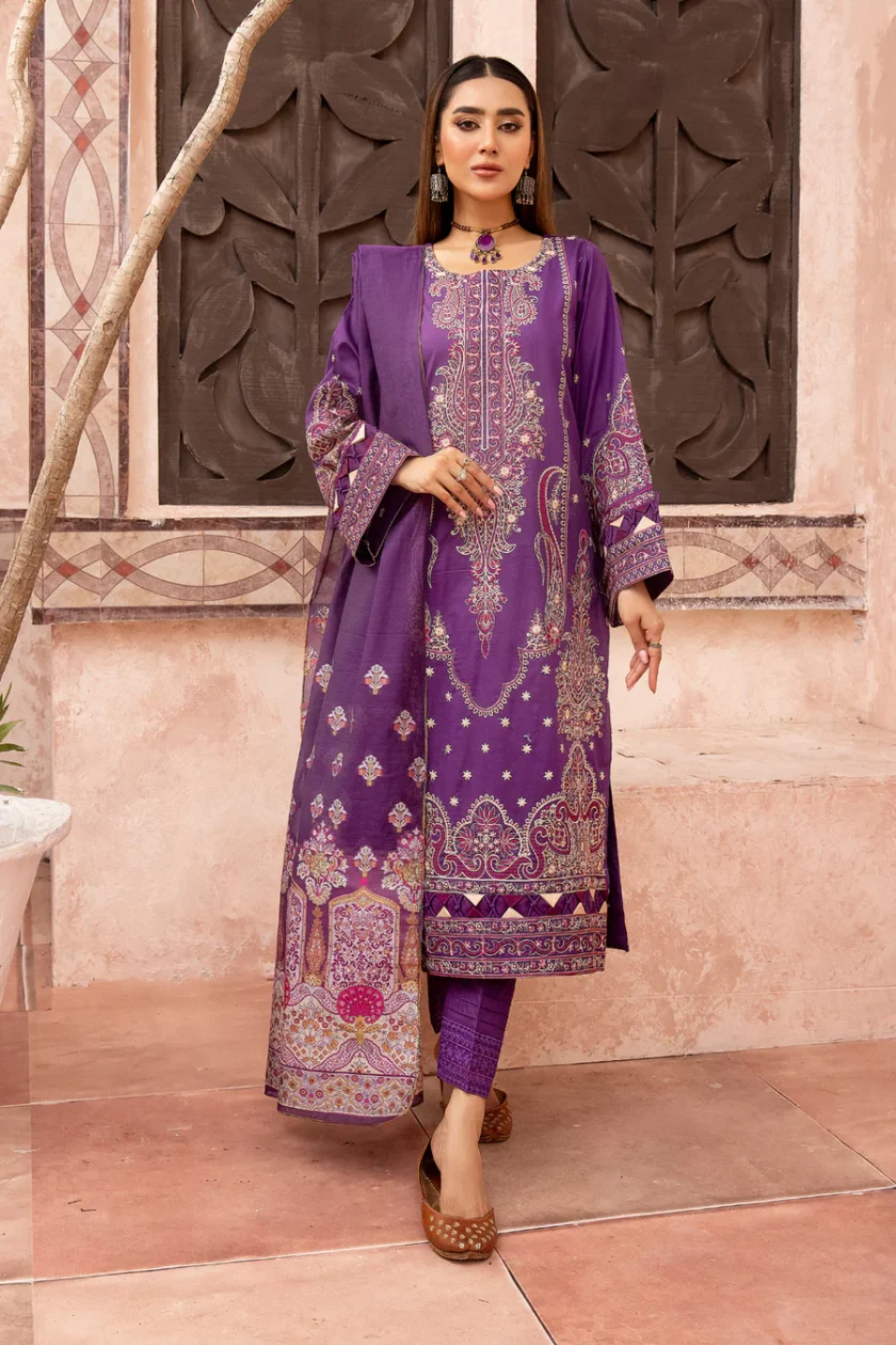 Johra Arzen 3 Piece Embroidered Lawn Suit JH-486 - Image 4