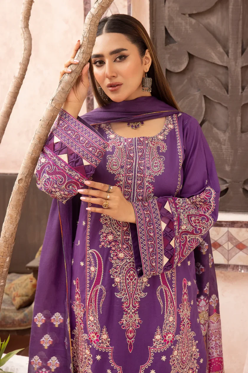 Johra Arzen 3 Piece Embroidered Lawn Suit JH-486 - Image 5