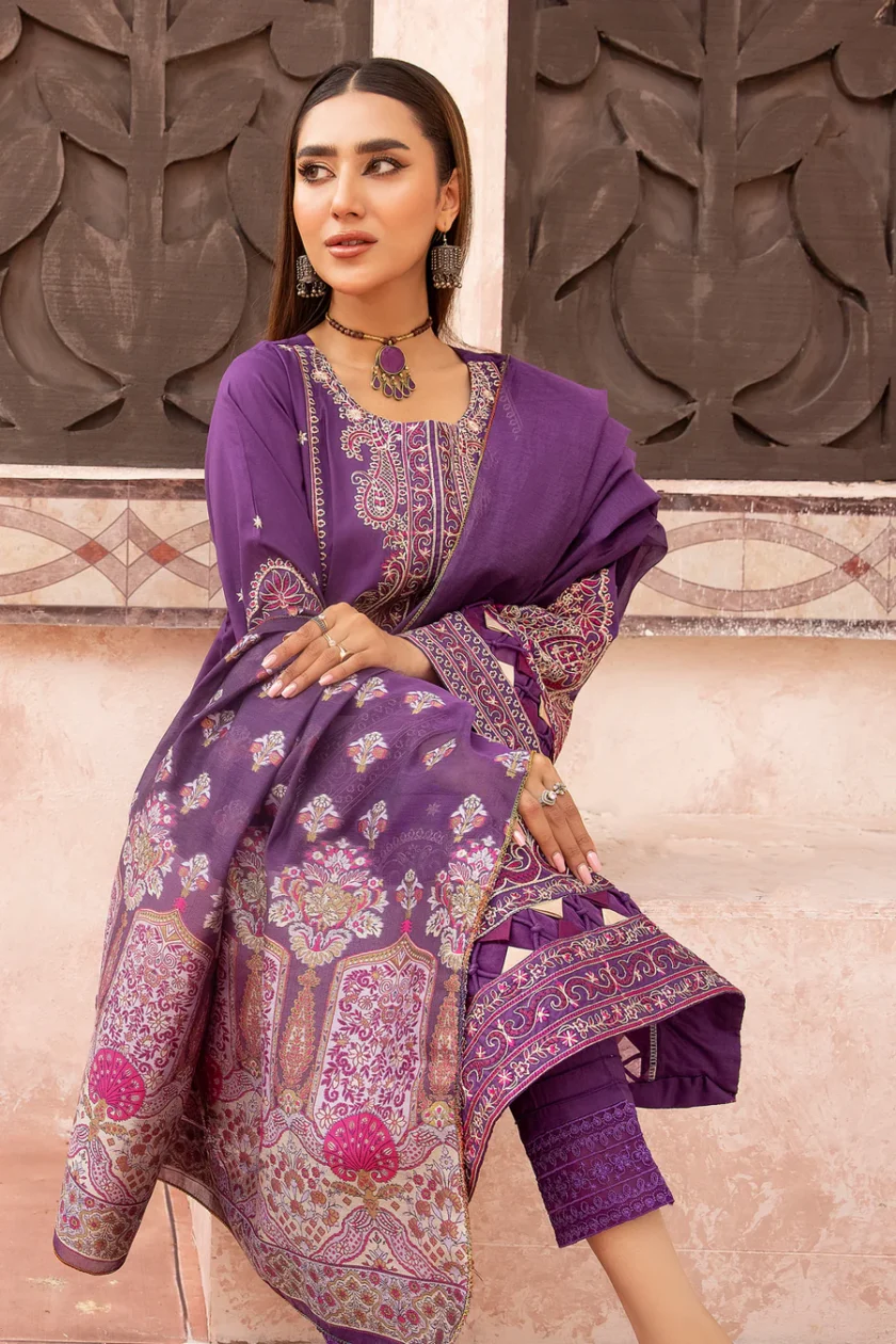 Johra Arzen 3 Piece Embroidered Lawn Suit JH-486 - Image 6