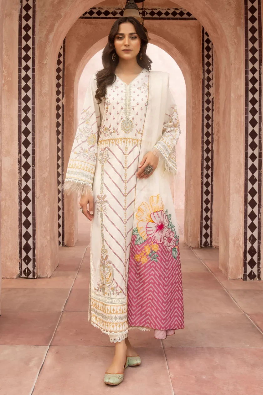 Johra Arzen 3 Piece Embroidered Lawn Suit JH-487 - Image 2