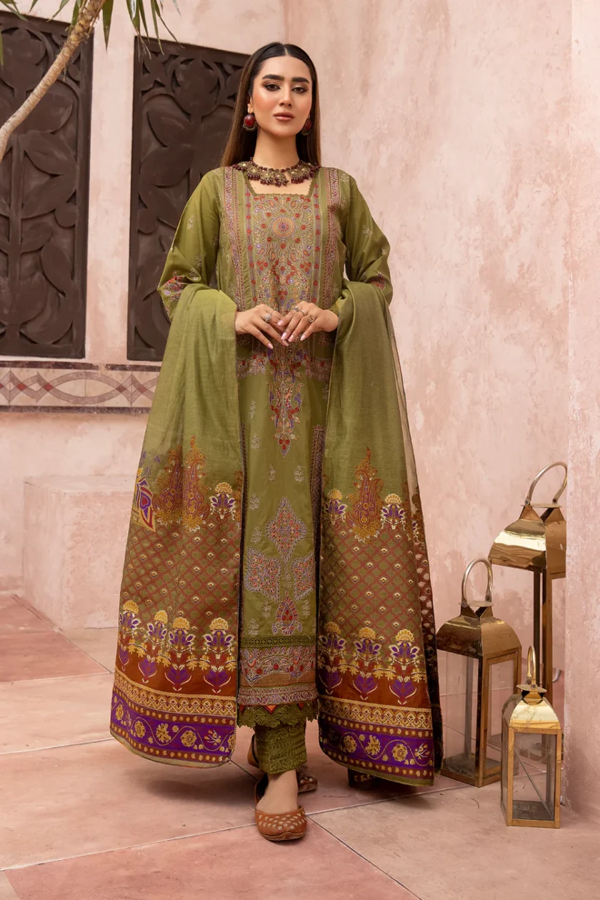 Johra Arzen 3 Piece Embroidered Lawn Suit JH-488 - Image 2