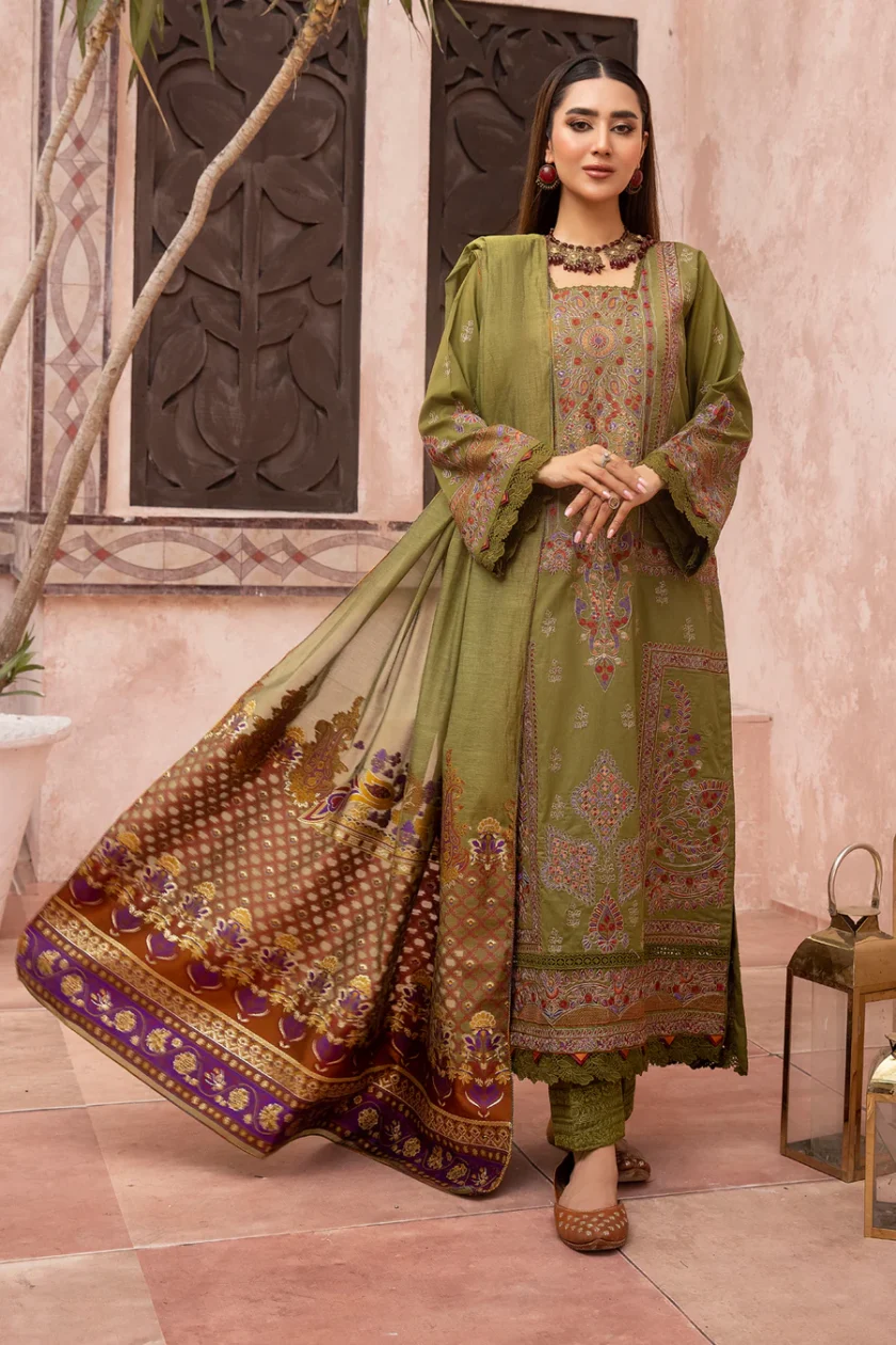 Johra Arzen 3 Piece Embroidered Lawn Suit JH-488 - Image 3