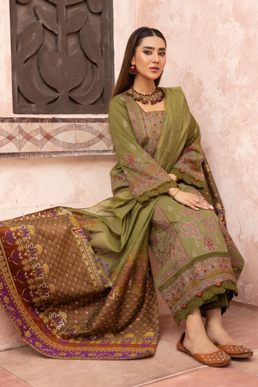 Johra Arzen 3 Piece Embroidered Lawn Suit JH-488 - Image 4