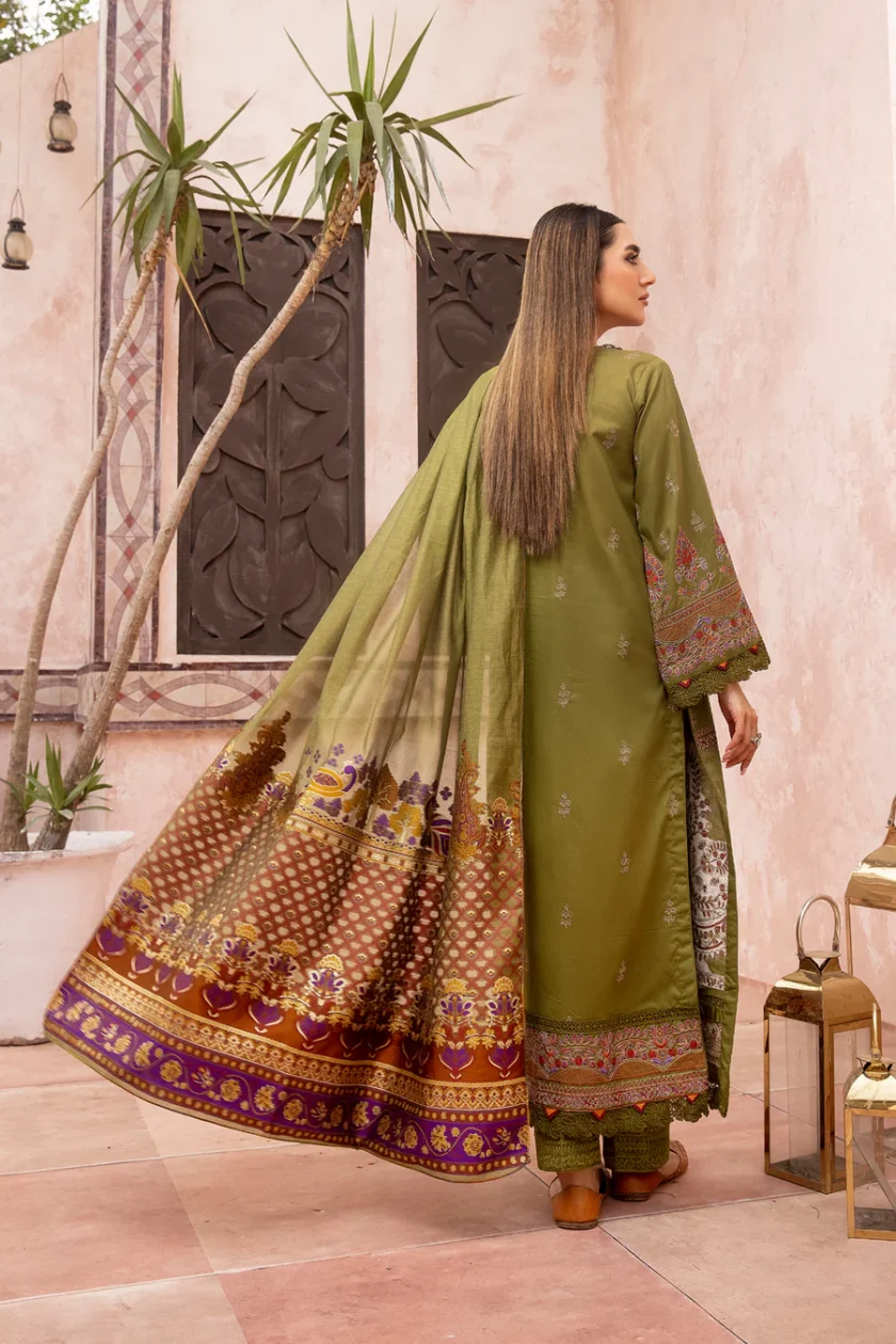 Johra Arzen 3 Piece Embroidered Lawn Suit JH-488 - Image 6