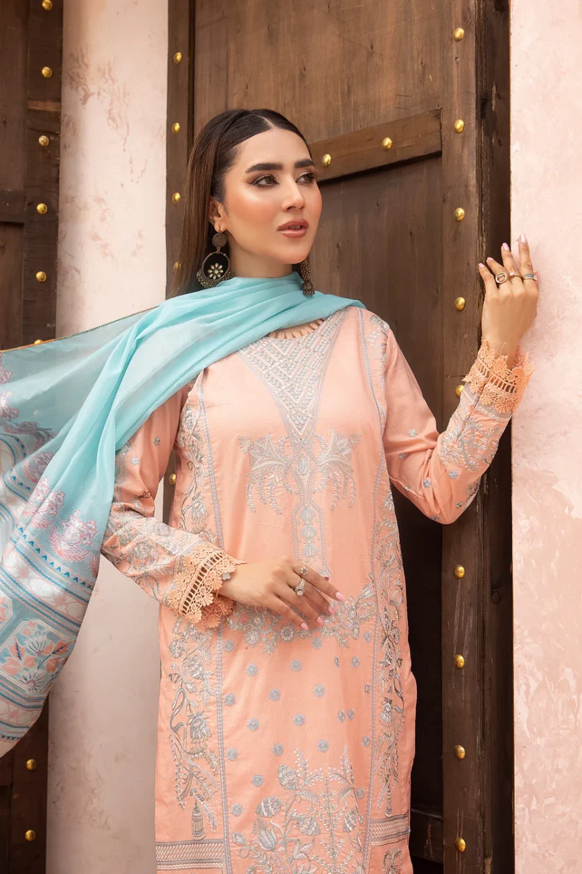 Johra Arzen 3 Piece Embroidered Lawn Suit JH-489 - Image 4