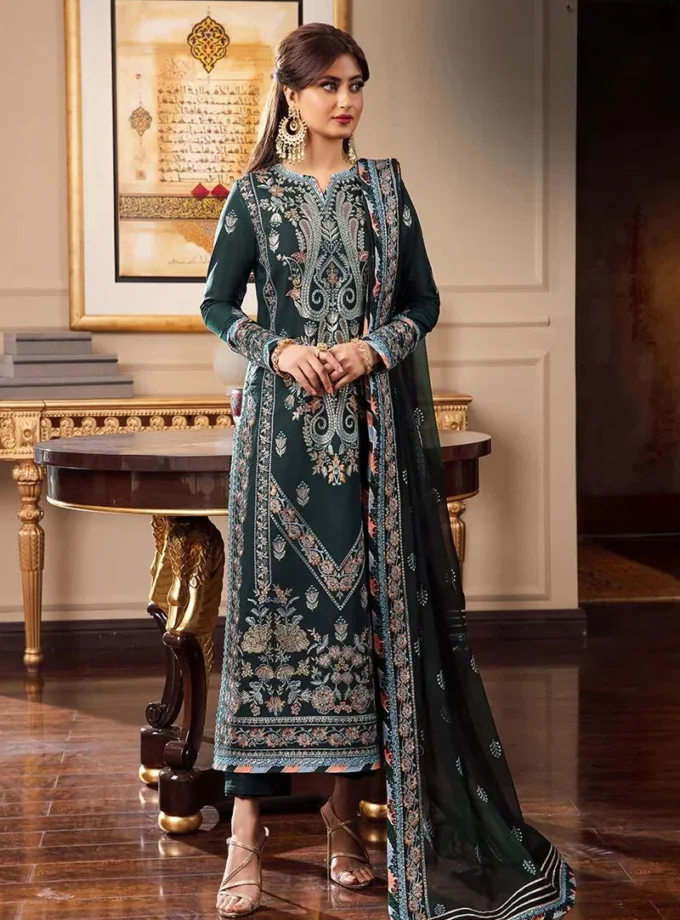 asim-jofa-3-piece-bottle-green-embroidered-fancy-dress