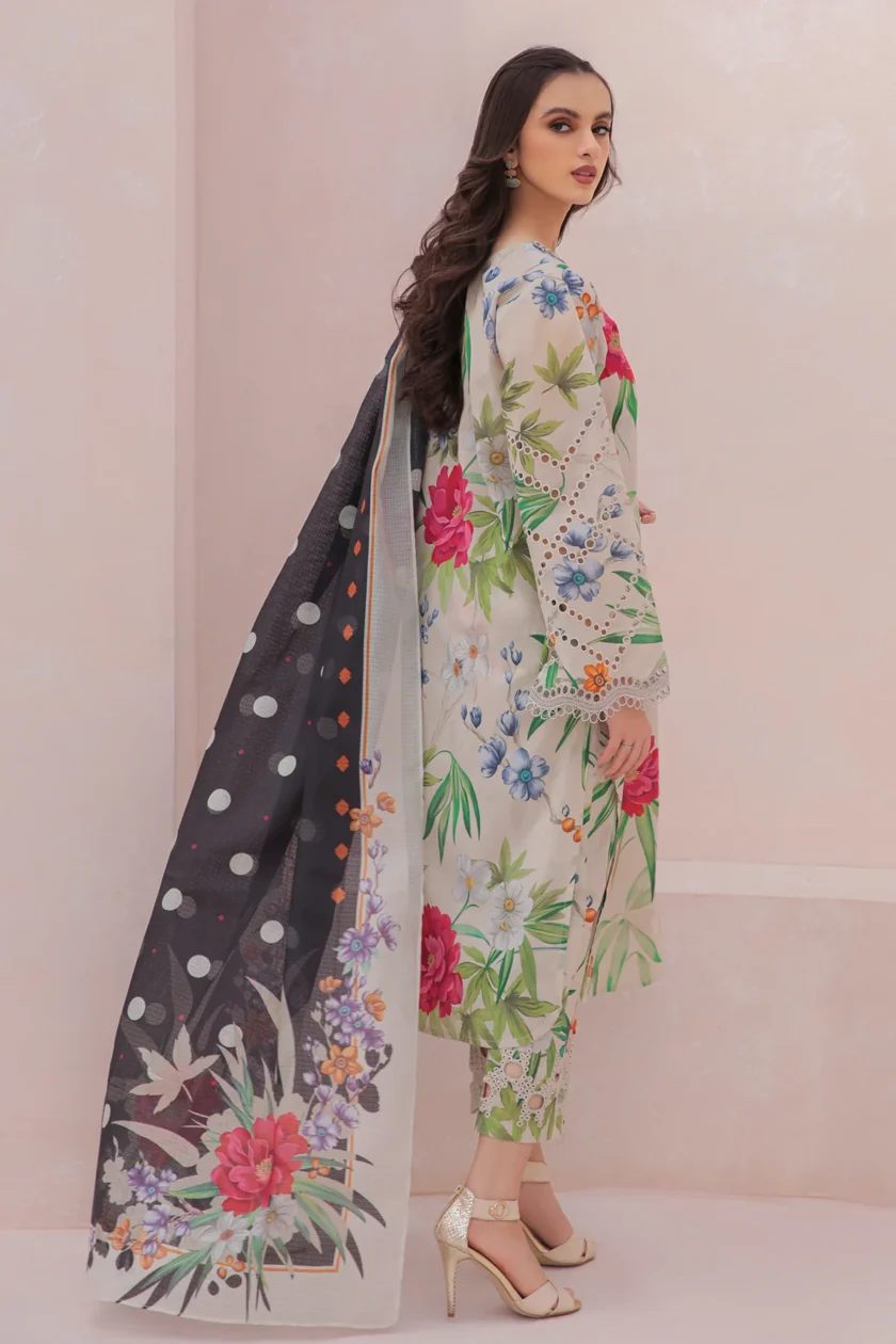 Baroque 3 Piece Embroidered Lawn Suit - Image 2