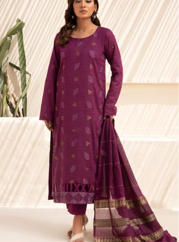 Virsa by Mahay 3 Piece Purple Fancy Lawn Embroidered Dress