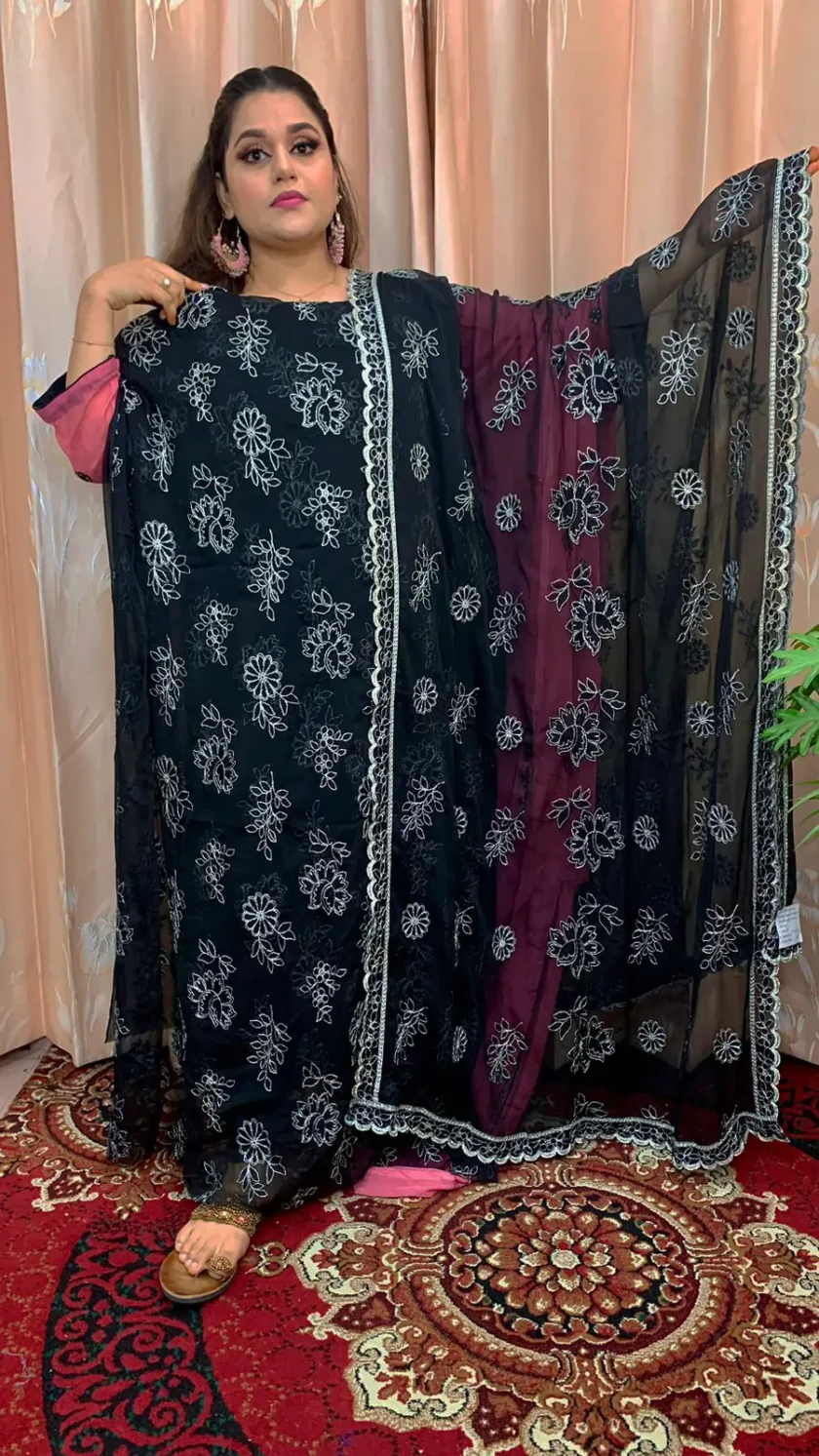 black-crinkle-chiffon-3-piece-dress