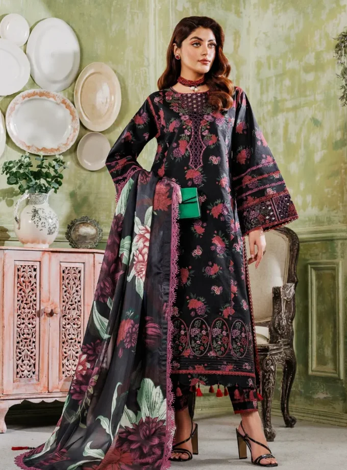 Alizeh Mahi V2 Black Embroidered Lawn Dress