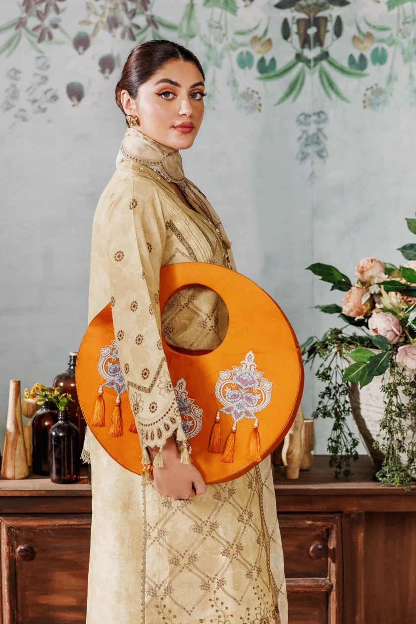 Alizeh Mahi V2 Beige Chikankari Lawn Dress - Image 3