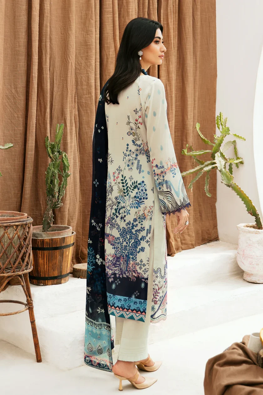 Ramsha Mashaal V2 3 Pc Light Green Luxury Lawn Dress - Image 2