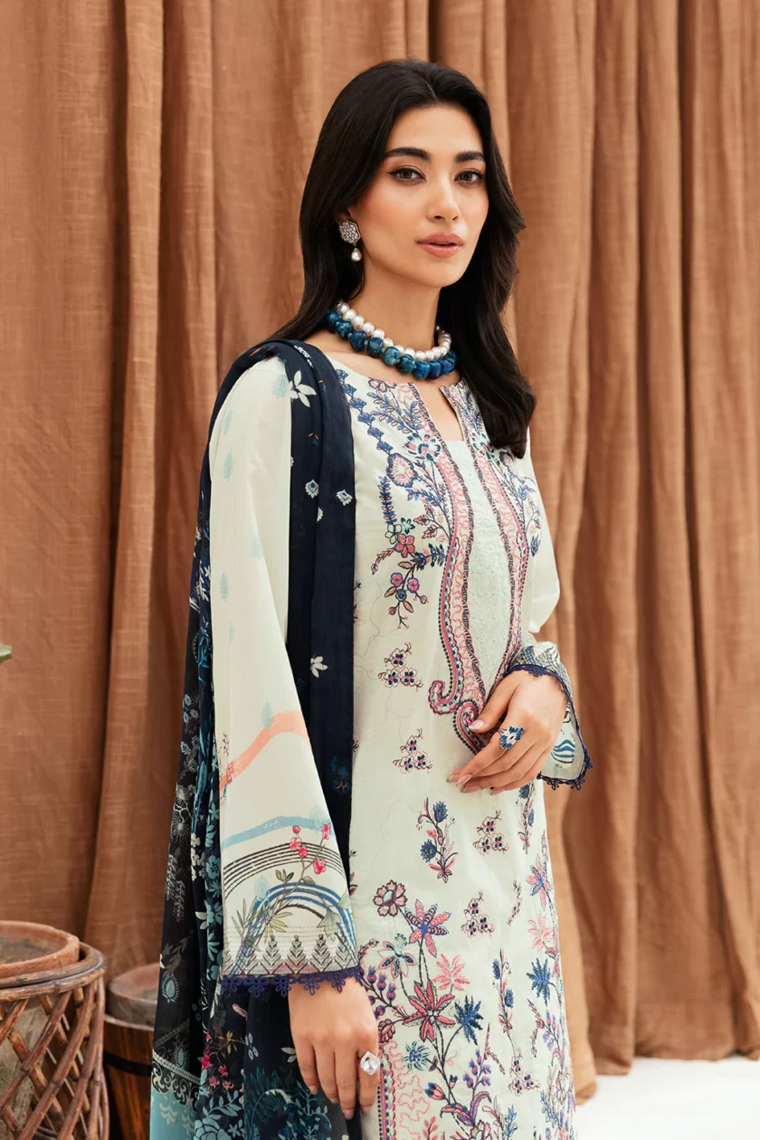 Ramsha Mashaal V2 3 Pc Light Green Luxury Lawn Dress - Image 6