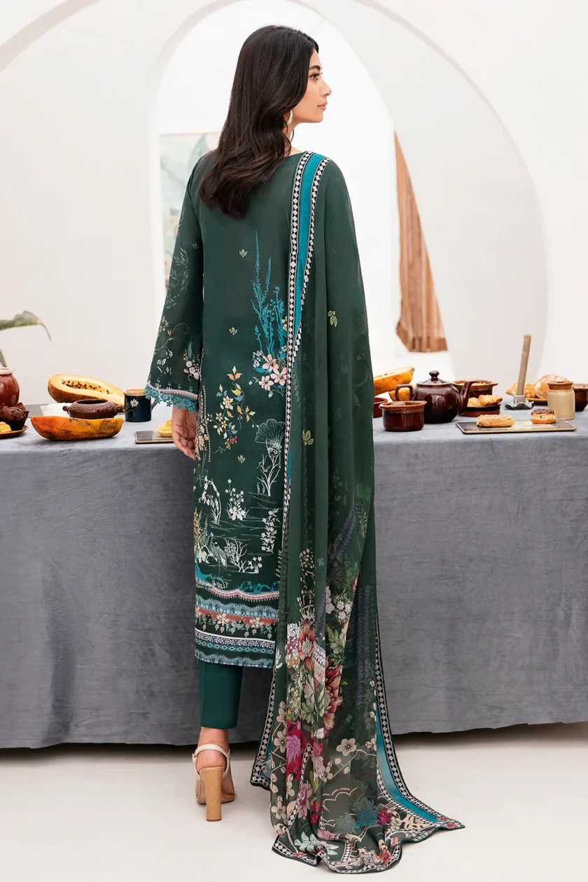 Ramsha Mashaal V2 3 Pc Green Luxury Lawn Dress - Image 2