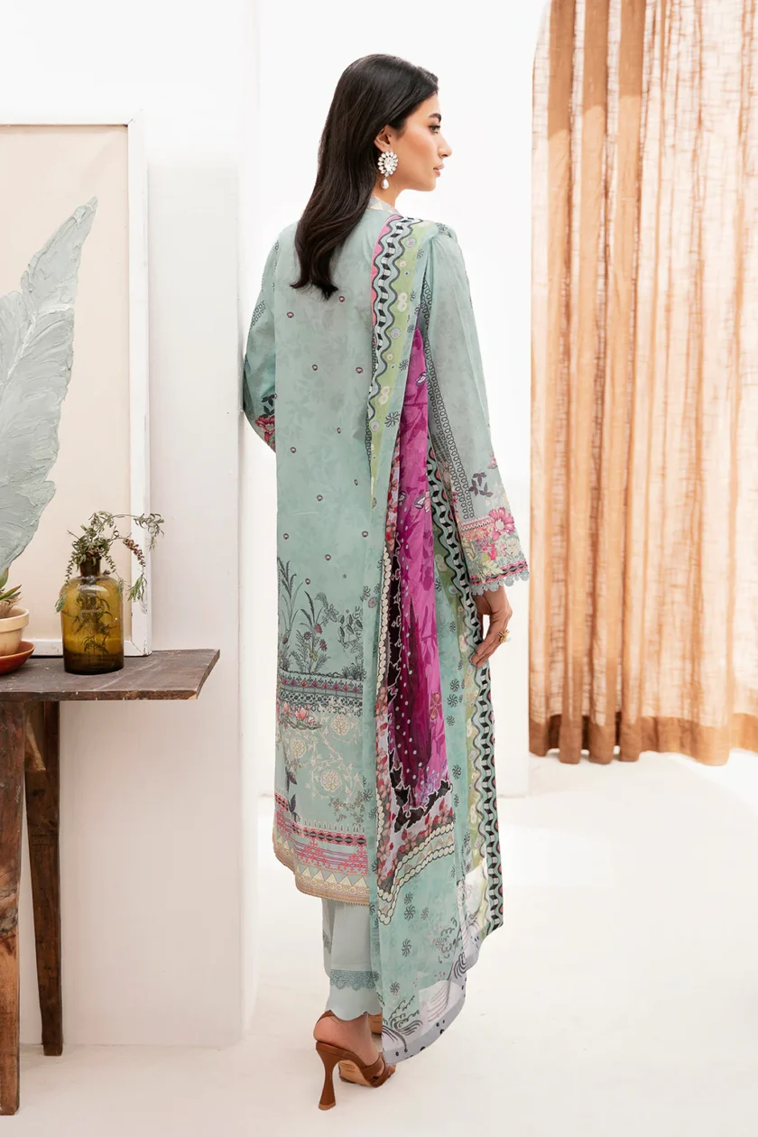 Ramsha Mashaal V2 3 Pc Sea Green Luxury Lawn Dress - Image 2