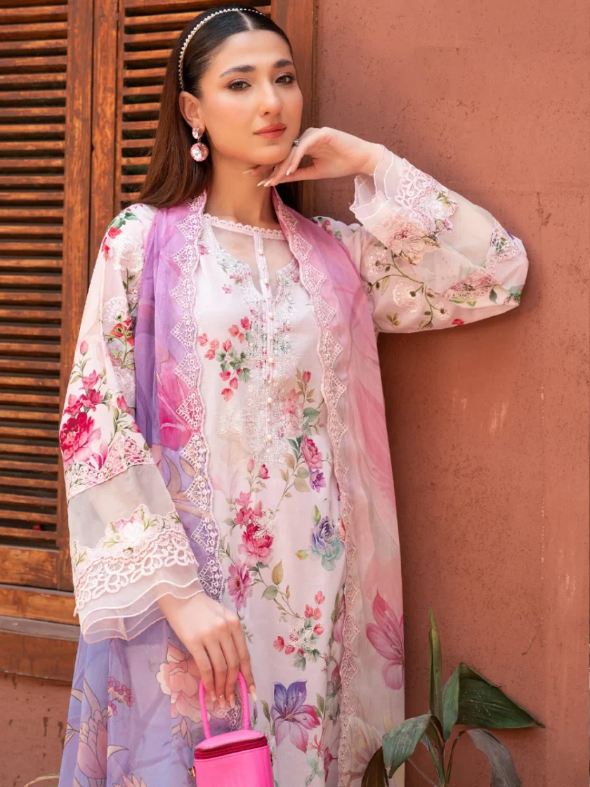 Unstitched 3 Piece Dress Embroidered Lawn GullJee Morja01 - Image 2