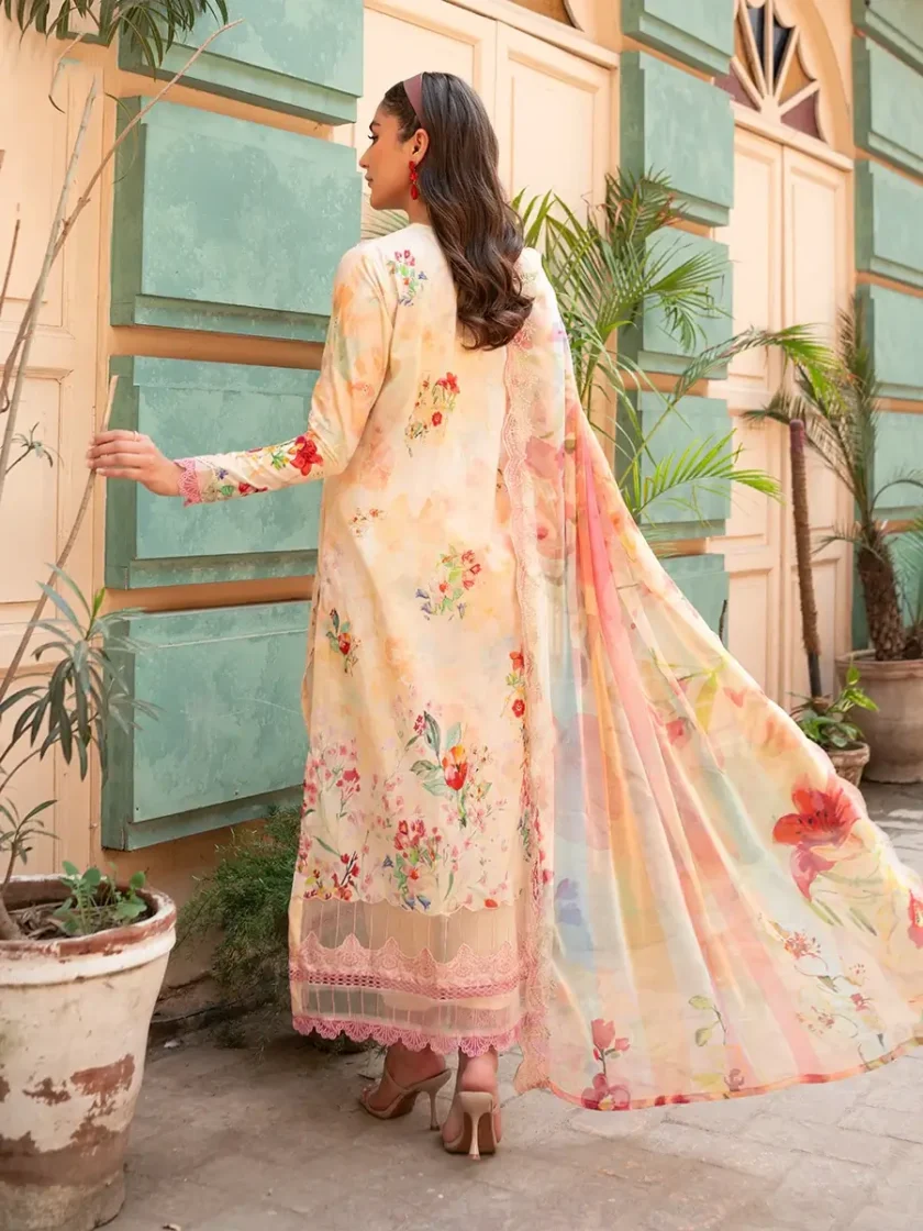 Unstitched 3 Piece Dress Embroidered Lawn GullJee Morja03 - Image 3