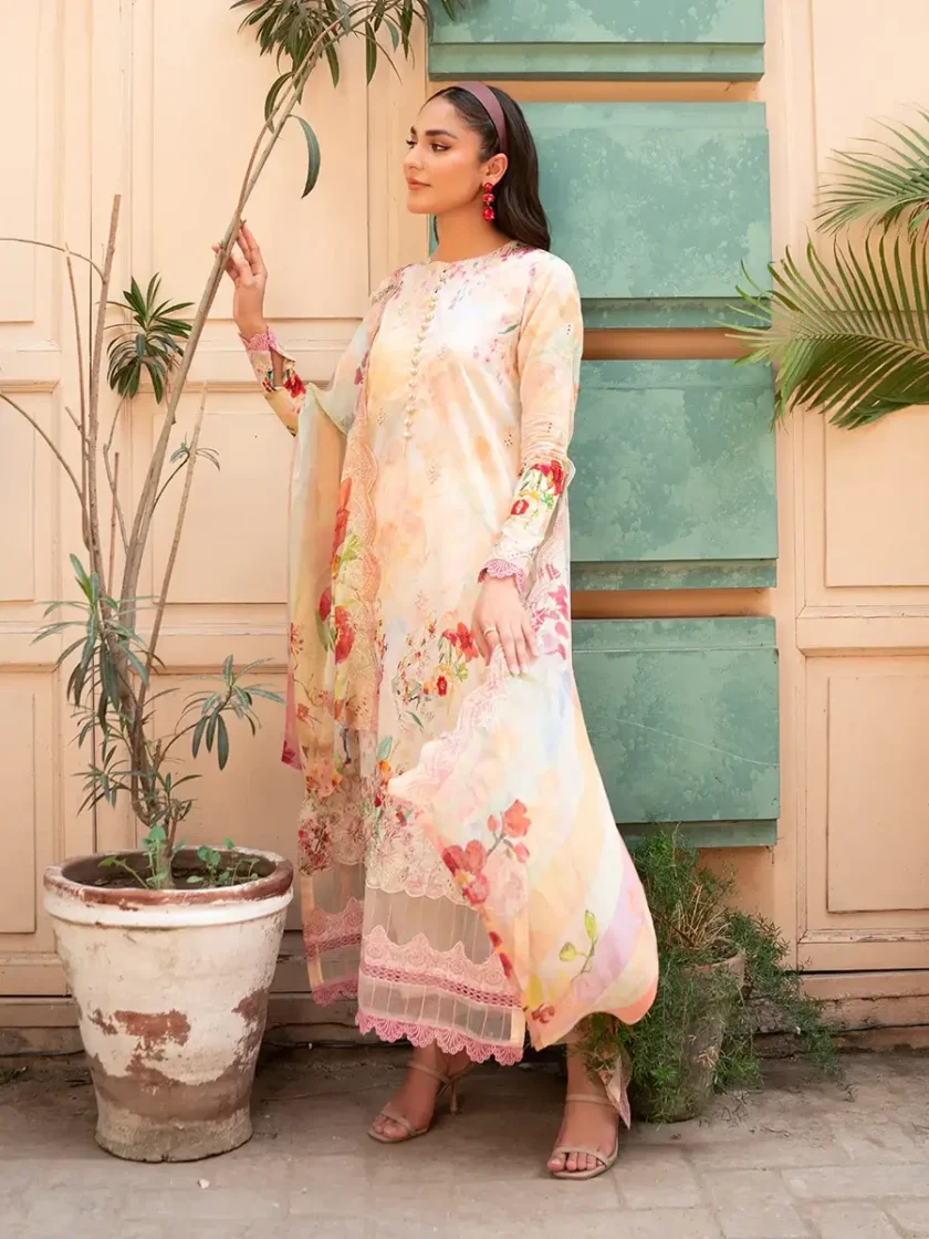 Unstitched 3 Piece Dress Embroidered Lawn GullJee Morja03 - Image 2