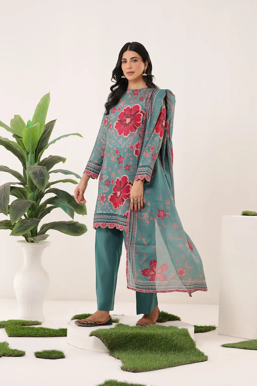 Keysha Unstitched 3 Piece Lawn Dress - Image 2