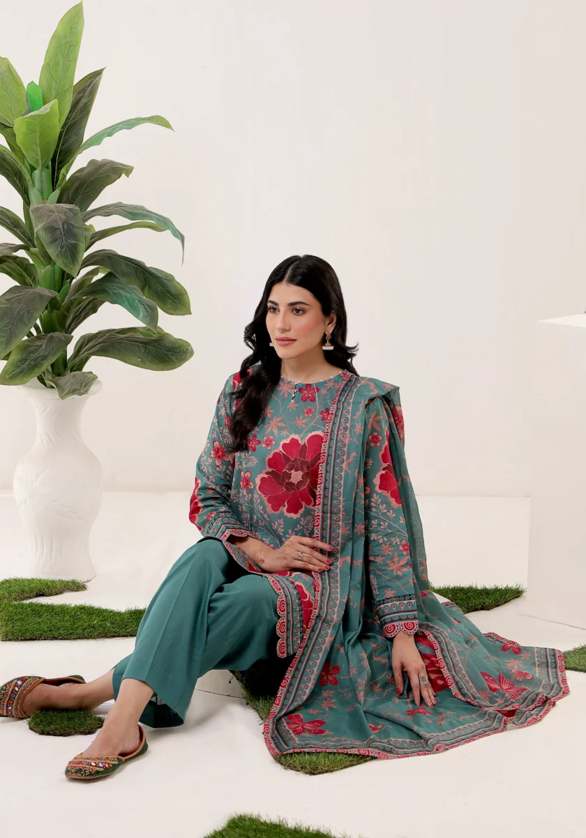 Keysha Unstitched 3 Piece Lawn Dress - Image 4