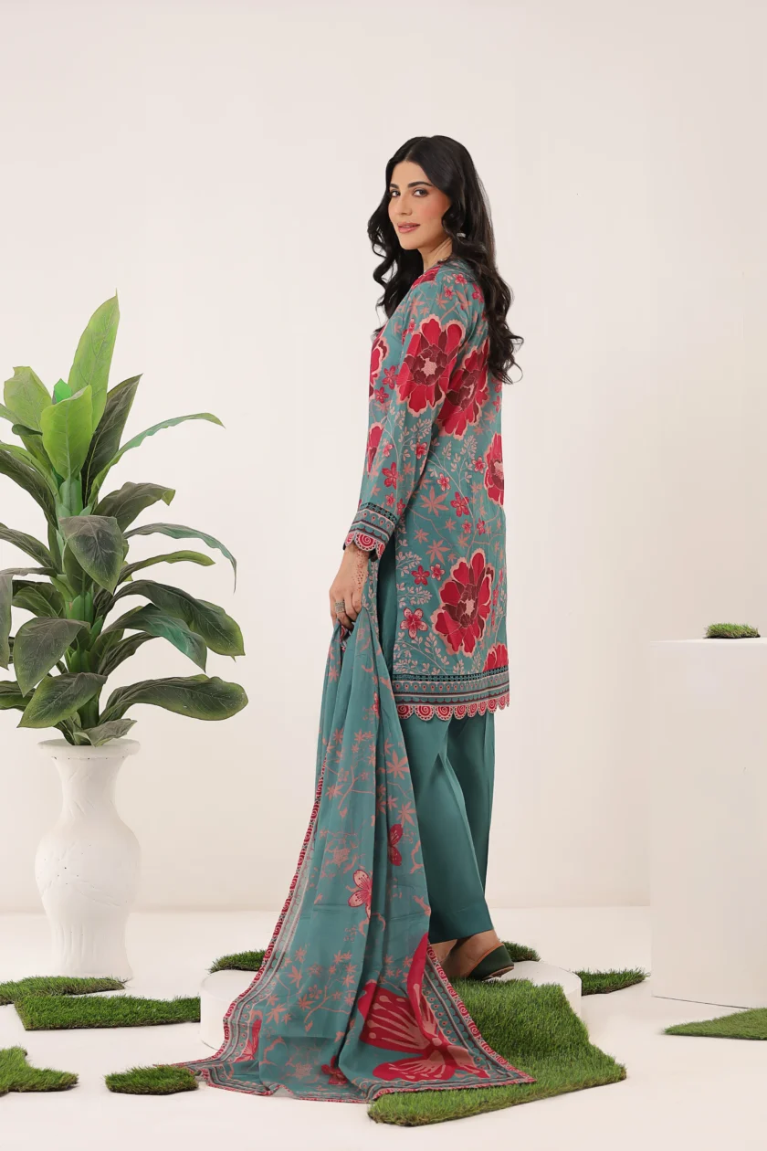 Keysha Unstitched 3 Piece Lawn Dress - Image 5