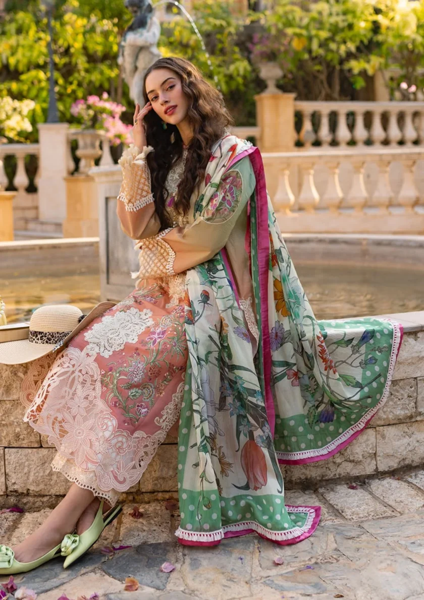 Mushq Unstitched Luxury Lawn 3 Piece Dress - Image 4