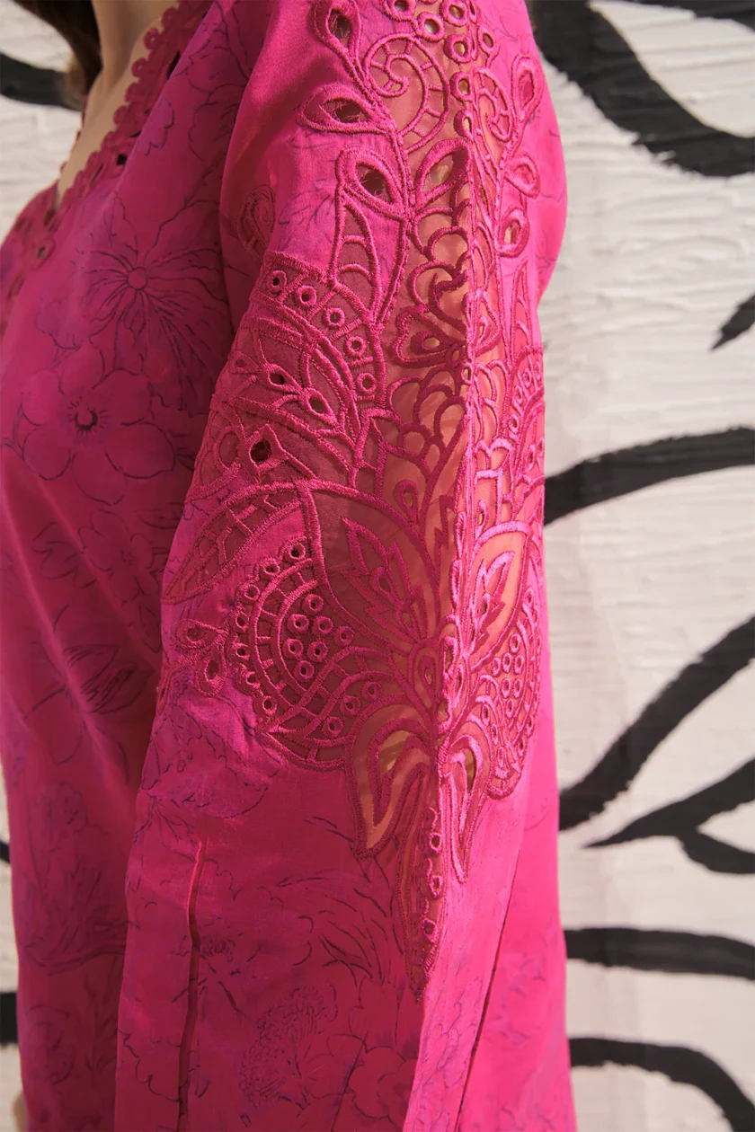 Baroque Unstitched 3 Pc Embroidered Lawn Dress - Image 4