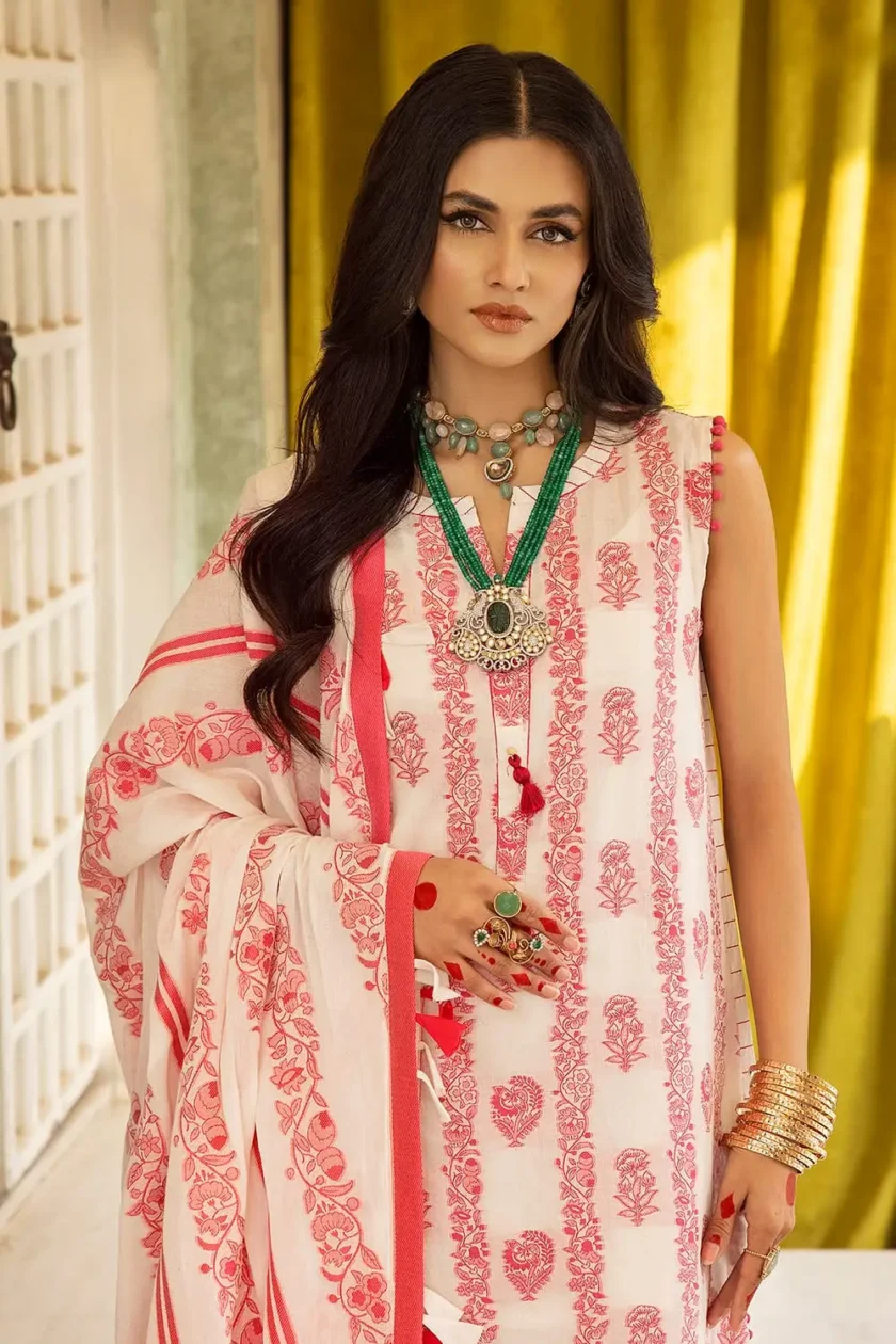 Gul Ahmed 4 Piece Embroidered Jacquard Unstitched Dress - Image 2