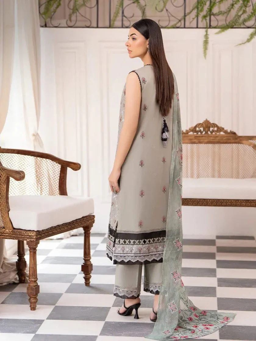 3 Piece Embroidered Lawn Dress GullJee Helen GH07 - Image 3