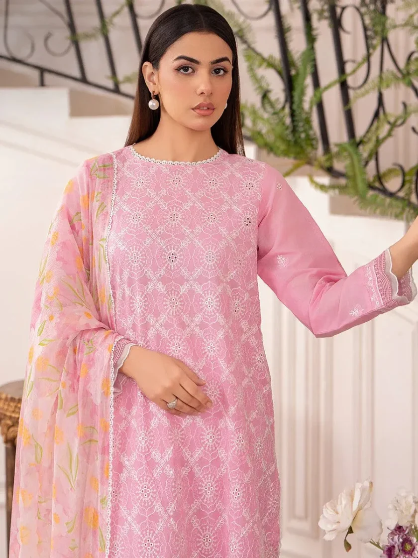 3 Piece Embroidered Lawn Dress GullJee Helen GH08 - Image 2