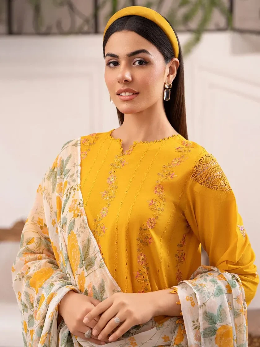 3 Piece Embroidered Lawn Dress GullJee Helen GH09 - Image 2
