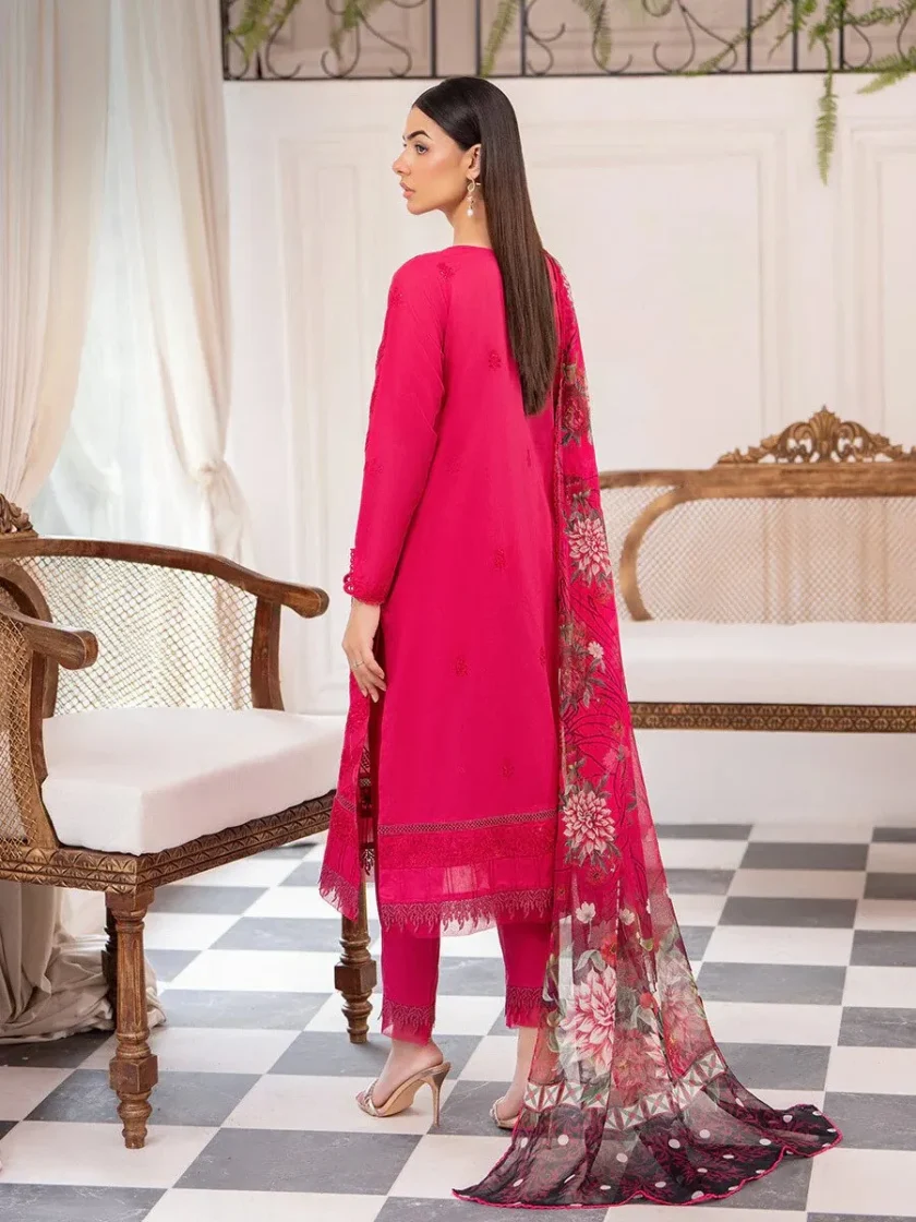 3 Piece Embroidered Lawn Dress GullJee Helen GH10 - Image 3
