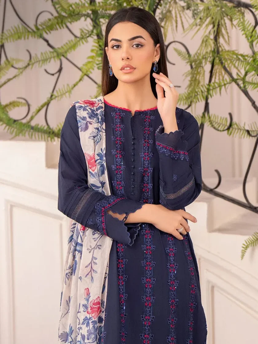 3 Piece Embroidered Lawn Dress GullJee Helen GH02 - Image 2
