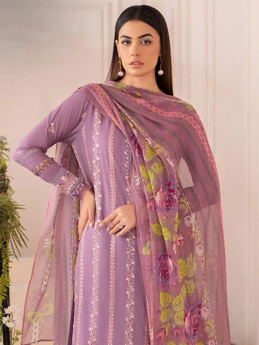 3 Piece Embroidered Lawn Dress GullJee Helen GH03 - Image 2