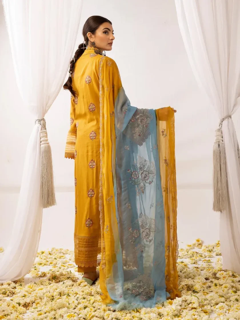 Khoobsurat Swiss 3 Piece Embroidered Lawn Dress KS1 - Image 2