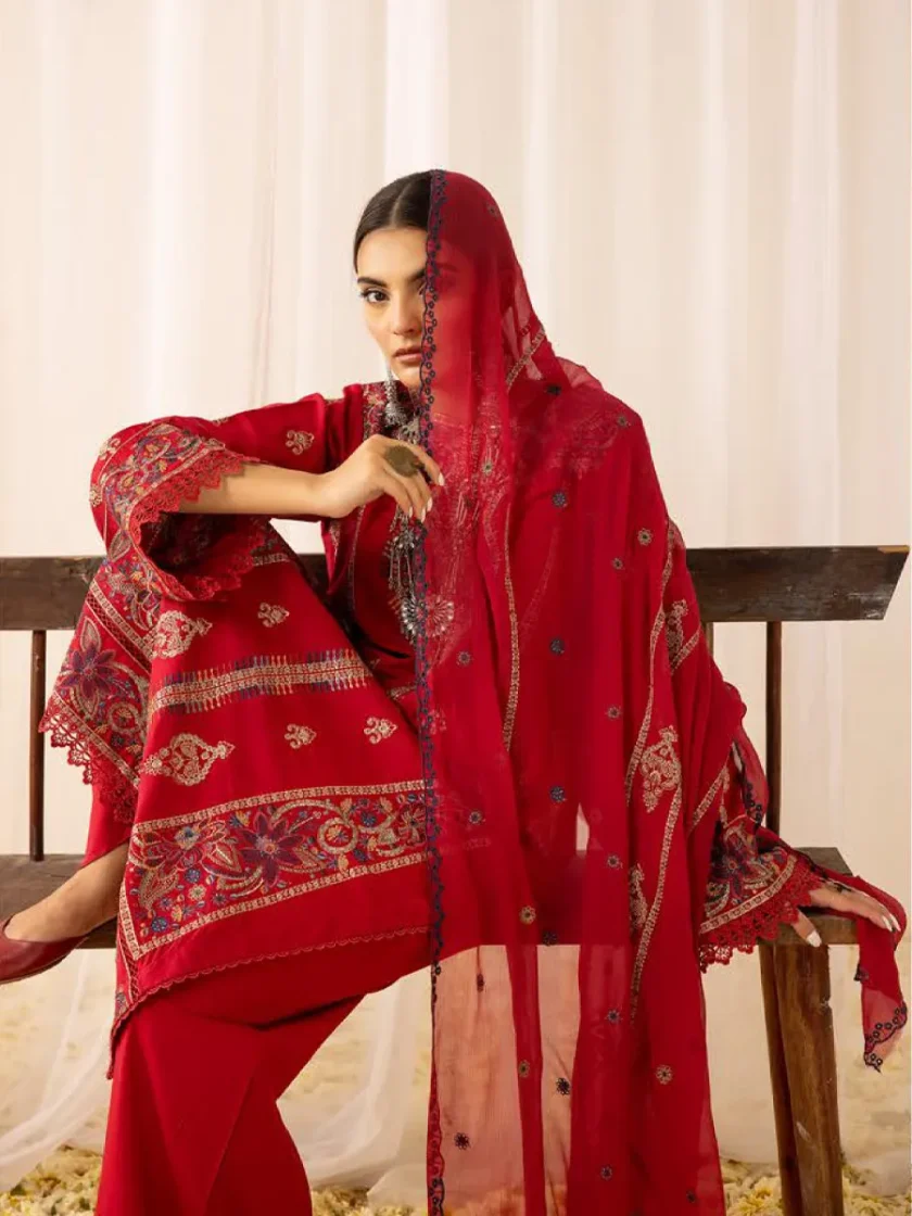 Khoobsurat Swiss 3 Piece Embroidered Lawn Dress KS3 - Image 2