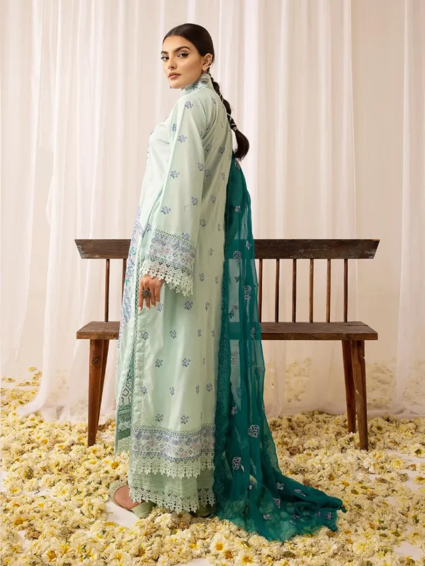 Khoobsurat Swiss 3 Piece Embroidered Lawn Dress KS4 - Image 3